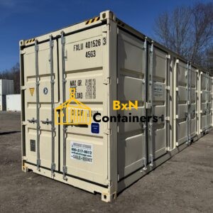 40′ x 8′ x 9.5′ Tall –-New *High Cube**FOUR Side Doors** Shipping/Storage Container – Wind and Watertight – BEIGE